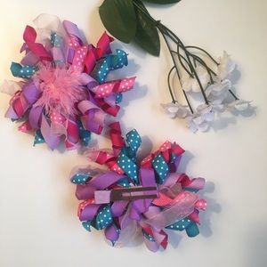 Girls korker bows. Bright colors with puff.